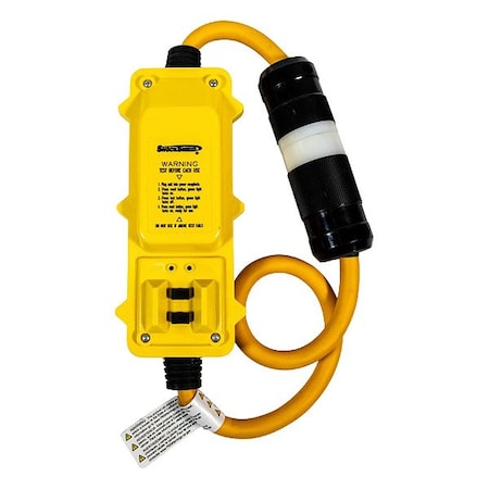 Southwire GFCI, Yellow, 3 ft, 1 Outlet, 10 AWG 44800012-3