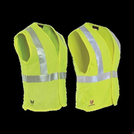 Cementex 8.9 Cal Hi-Viz CL2 Woven Vest: 2X With Zipper CHVWV2Z-2X
