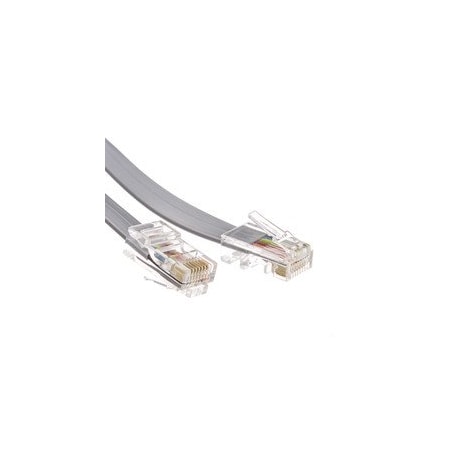 Cable Wholesale Telephone Cord (Data), RJ45 8P / 8C, Silver Satin, Straight, 7 foot 8103-88107