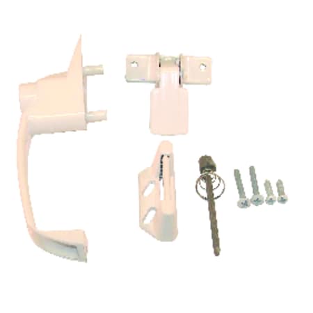 Barton Kramer 4 in. L Powder Coated White Aluminum Patio Door Handle Set 327WC