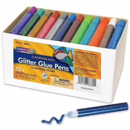 Creativity Street Glitter Glue Pens, Class Pack, Assorted Colors, 0.34 fl. oz., PK72 PAC3380
