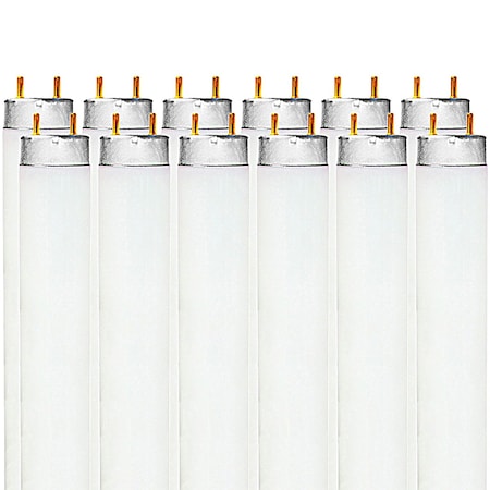 Luxrite F17T8/865 17W 24 Inch T8 Fluorescent Tube Light Bulb, 6500K Daylight, 1350 Lumens, G13, 12PK LR20755