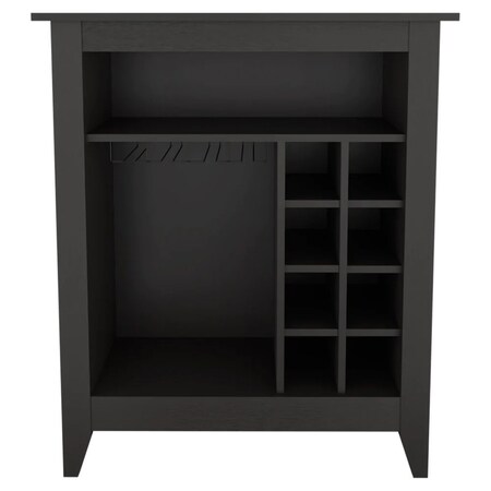 Homeroots Black Bar Cart With Wine Storage 478379