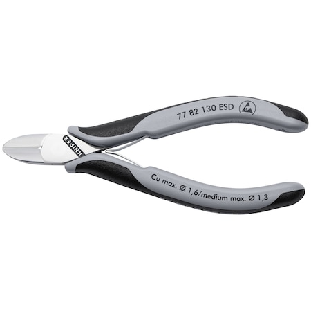 Knipex Electronics Diagonal Cutters, 5 1/4 in L 77 82 130 ESD