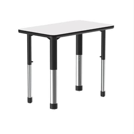 Correll Rectangle 27 in W, 20 in L, 25 in to 35 in H, Particleboard, Frosty White AD2027DE-REC-80