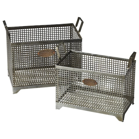 Homeroots Set Of 2 Iron Storage Baskets, 2PK 389455