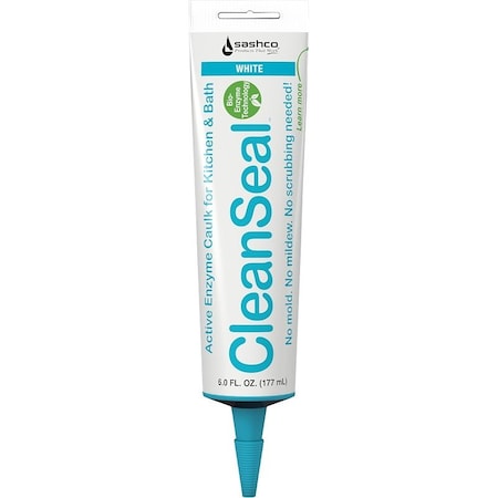Sashco CleanSeal Caulk, White, 4 to 5 days Curing, 40 to 100 deg F, 6 oz Tube 11070