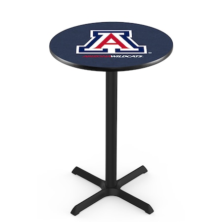 Holland Bar Stool Co 42" Blk Wrinkle Arizona Pub Table, 36" dia. Top L211B4236ArizUn