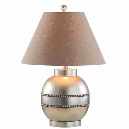 Jonathan Y Zelda 24.5 in. Resin LED Table Lamp, Antique Silver JYL3039A