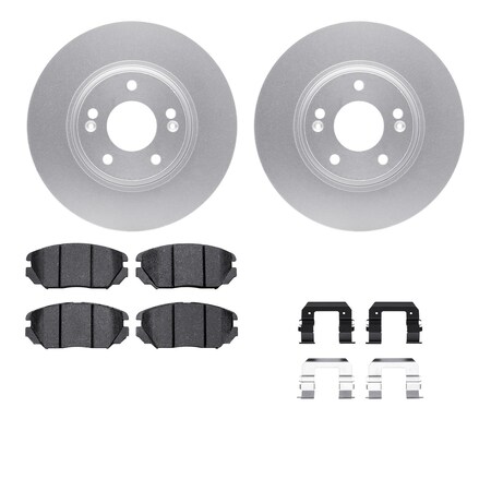 Dynamic Friction Co DFC GEOSPEC Coated Rotors with 5000 Brake Pads - Ceramic and Hardware 4512-03114