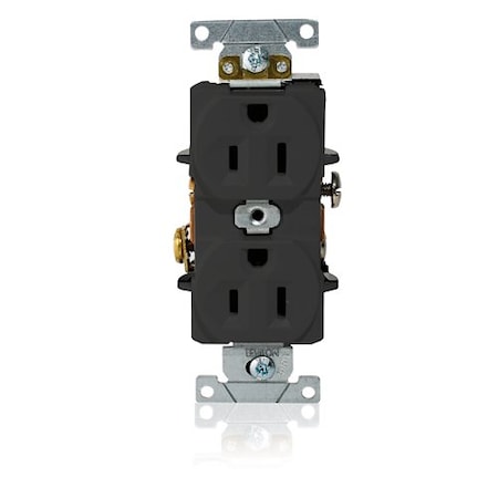 Leviton Dup Rec 15A 125V Self-Gr Blk L5262-E
