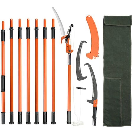 Vevor Manual Pole Saw Extendable Tree Pruner 7.3-27 ft Fiberglass Pole Scissors GZJDJZ-8m8