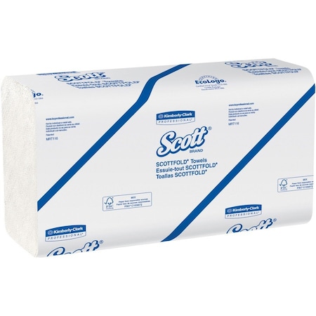 Scott Scott Essential Scottfold Multifold Paper Towels, 1 Ply, 175 Sheets, White, 25 PK 45957