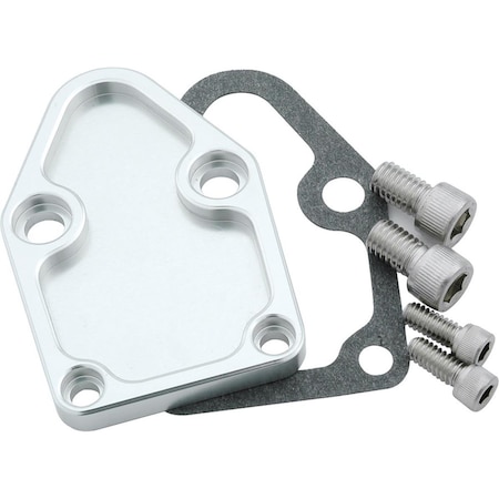 Powerhouse Fuel Pump Block Off Plate for Small Block Chevrolet - Clear PO3628508