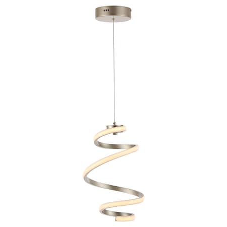 Jonathan Y Whirl 11" 1-Light Modern Minimalist Metal Helix Swirl Abstract Integrated LED Pendant, Silver JYL1704A