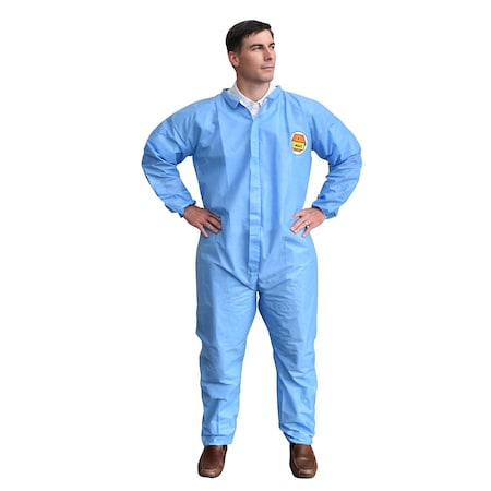 C-Max Protective Coverall, w/Hood, Blue, PK25 SMS900M