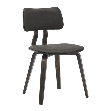 Leisuremod Modern Wooden Dining Chair, Dark Walnut Color Frame in Brown, Clivo Collection CDDW-18BR