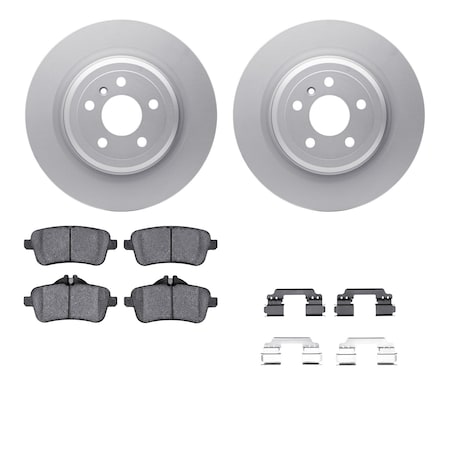 Dynamic Friction Co DFC GEOSPEC Coated Rotors with 5000 Brake Pads - Ceramic and Hardware 4512-63227