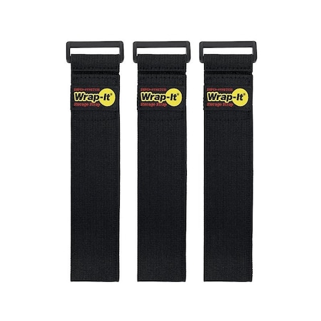 Wrap-It Storage Storage Strap, 18 in L, 2 in W, Fastening Method: Hook and Loop, 3PK 703-18B