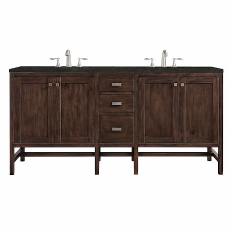 James Martin Vanities Addison 72" Double Vanity, Mid-Century Acacia, w/ 3 CM Phantome Eclos Top E444-V72-MCA-3PHT