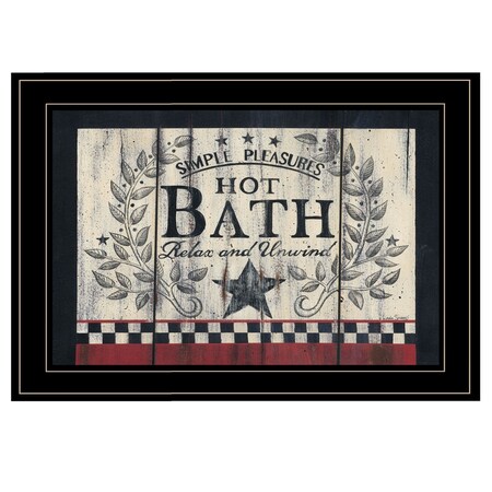Homeroots Hot Bath 14 Black Framed Print Bathroom Wall Art 405154