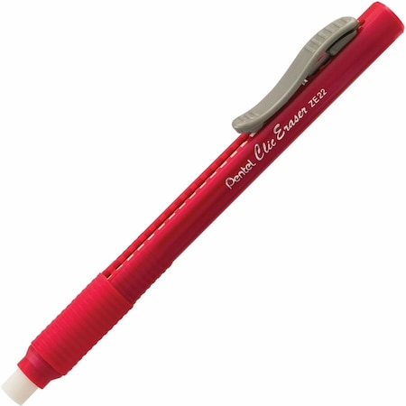 Pentel Eraser, Clic, Grip, Red ZE22B
