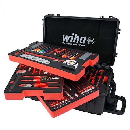 Wiha Premium Rolling Tool Box Kit, Metric/SAE 92100