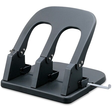 Business Source Adjustable Threehole Punch, Black BSN06527