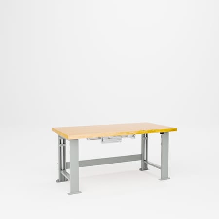 Pucel Hardwood Top Hydraulic Bench, 60 in W x 30 in D x 45 in H, Electric, Red HBW-3060-E16