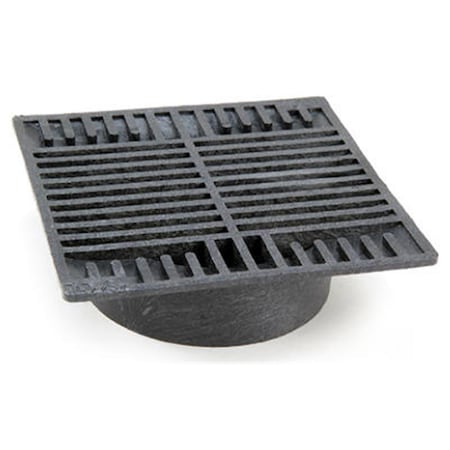 Homestead 970 9 in. Black Square Structural Foam Polyolefin Grate HO600055