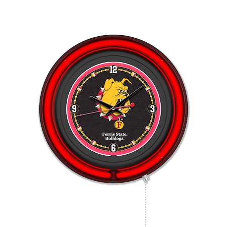 Holland Bar Stool Ferris State University 15 Double Neon Wall Clock Clk15BK