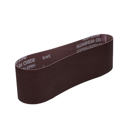 Norton Abrasives Sanding Belt, 3" W, 24" L, Coated, Aluminum Oxide, 100 Grit, Medium, R215 Metalite 07660702066