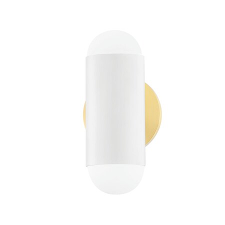 Mitzi Kira 2 Light Wall Sconce 11.25 In. Aged Brass/Soft White Combo H484102-AGB/SWH