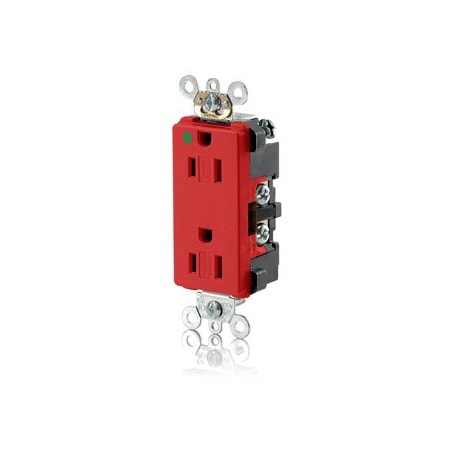 Leviton Extra Heavy-Duty Industrial Grade Decora Receptacle, 15 Amp, 125 Volt 16262-SGR
