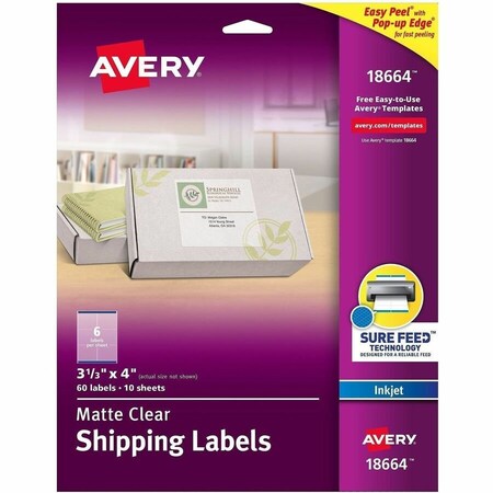 Avery Label, 6-Up, Ep, Ij, 60Pk, Clr AVE18664