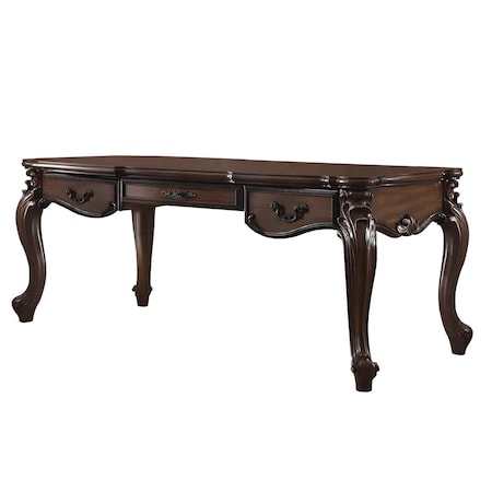 Homeroots 72" Dark Brown Wood Executive Desk With Three Drawers 491398