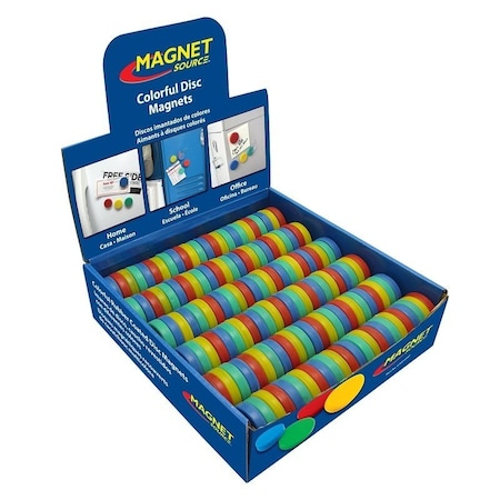 Magnet Source Magnet, 0.5 lb Pull Force, Rubber, Assorted, 1 in Dia 07791X144DSP