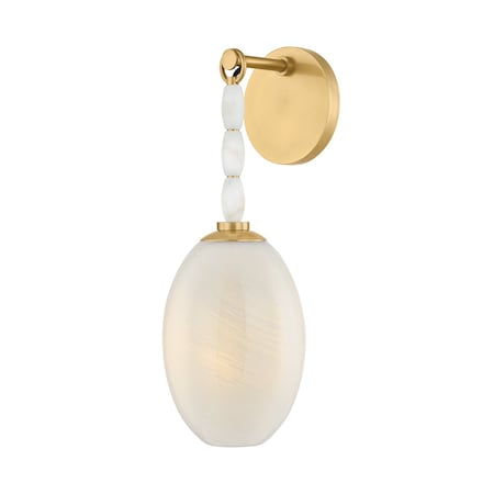 Mitzi 1 Light Paulette Wall Sconce Aged Brass/Ceramic Indigo Wash H1140101-AGB/CIW