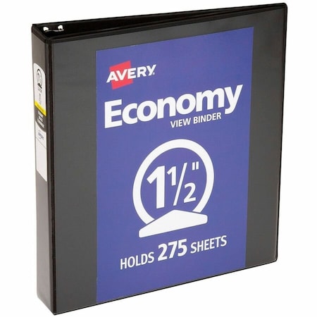 Avery Economy View Binder - 1 1/2in Binder Capacity - Letter - 8 1/2in x 11in Sheet Size - 275 Sheet, 4PK 5725