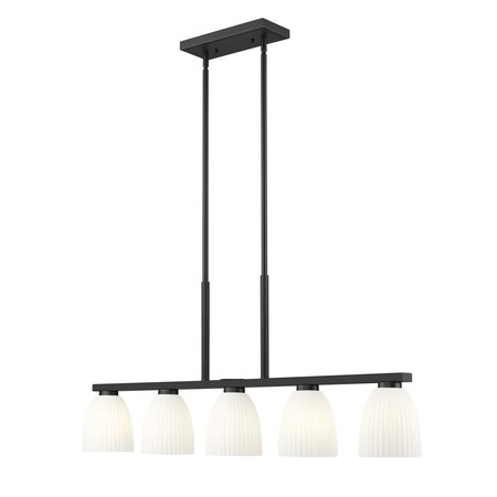 Z-Lite Naya 5-Light Linear Chandelier, 44.5 in W, Matte Black 7518-5L-MB