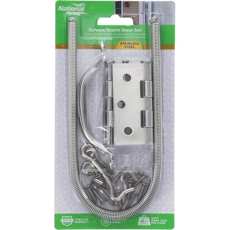 National Hardware SCREEN/STORM DOOR SET SS 8-PC N185-700