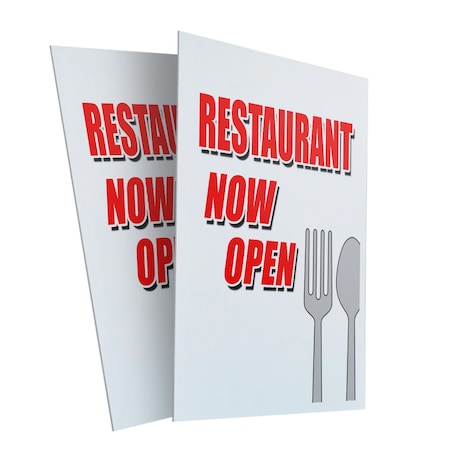 Signmission Restaurant Now Open, Plastic Signs Only 24 Inch x 36 Inch, Corrugated Plastic, 2PK CSB-2436-2PACK-Restaurant Now Open
