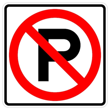 Sign Solutions Usa Parking Sign, 36 in W, Aluminum Sign, White DUS06HWT3636R8-3