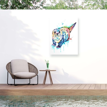 Trademark Fine Art Outdoor Canvas Art Lisa Whitehouse Otter Wall Art for Patios, or Gardens GRL02007-OC3547WR