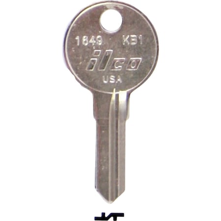 Ilco Kimball Nickel Plated File Cabinet Key KB1 / 1649, 10PK IAL00000682