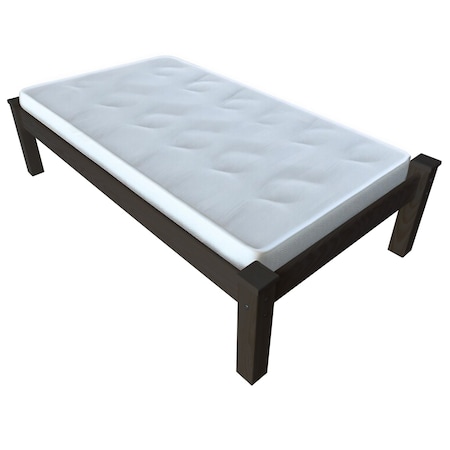 Homeroots Dark Brown Solid Wood Twin Bed Frame 546607