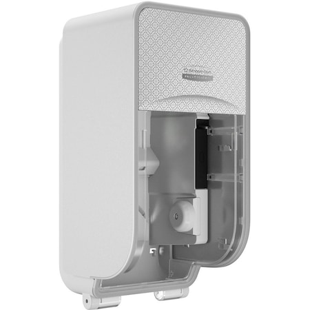 Kimberly-Clark Professional Toilet Paper Dispenser, Coreless, Vertical Double Roll, Plastic, Silver 53696