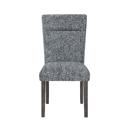 Homeroots Set of Two Gray and Brown Upholstered Fabric Dining Side Chairs 642283