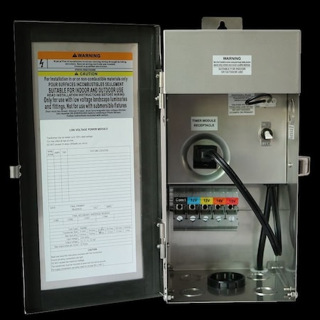 Westgate 150W MULTI-TAP LANDSCAPE TRANSFORMERS TIMER & PHOTOCELL READY-HINGE DOOR TR-150W-MT-SS