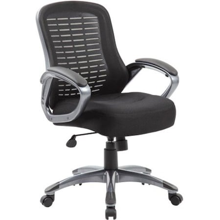 Boss Office Products Boss Mesh Office Chair - Fabric - High Back - Black B6756-BK